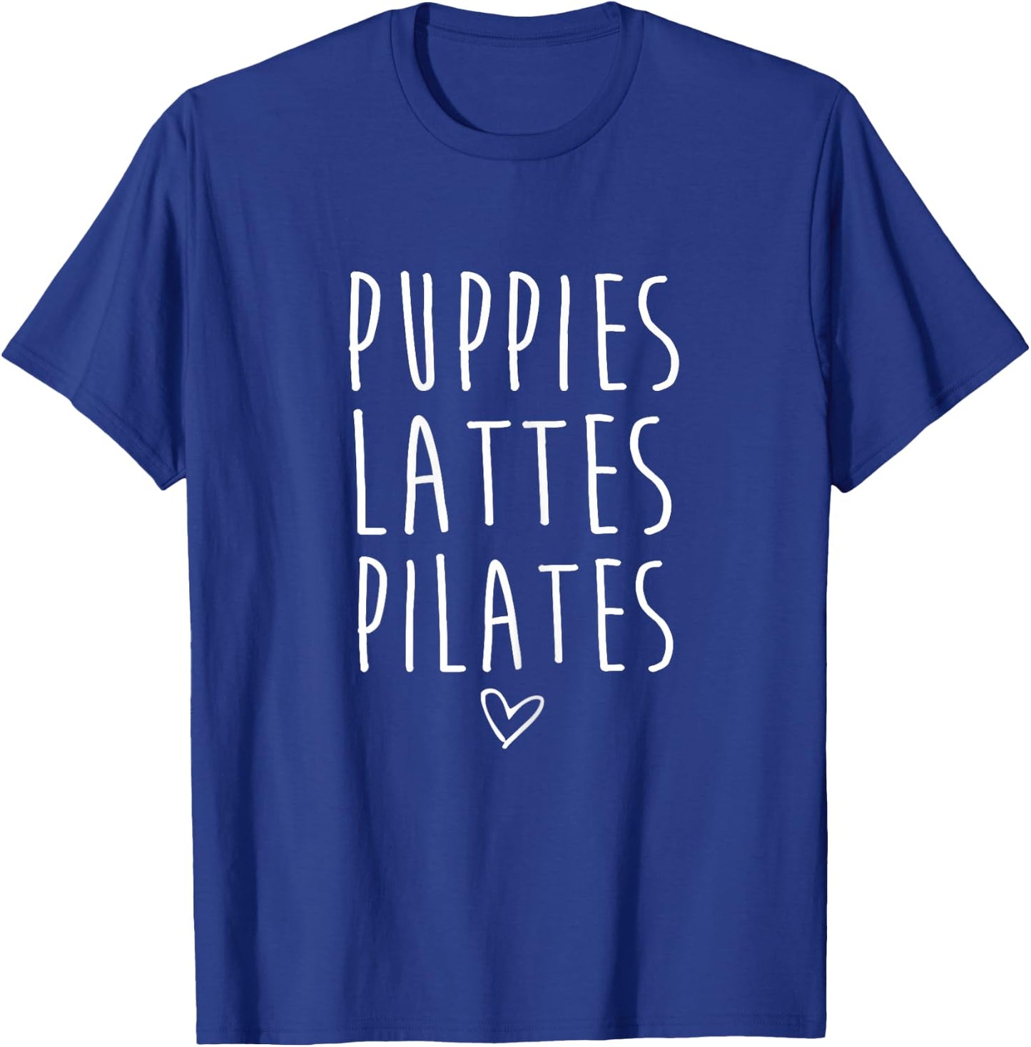 Funny Puppies Lattes Pilates Dog Animal Pilates Lovers Gifts T-Shirt - T-Shirt | Royal