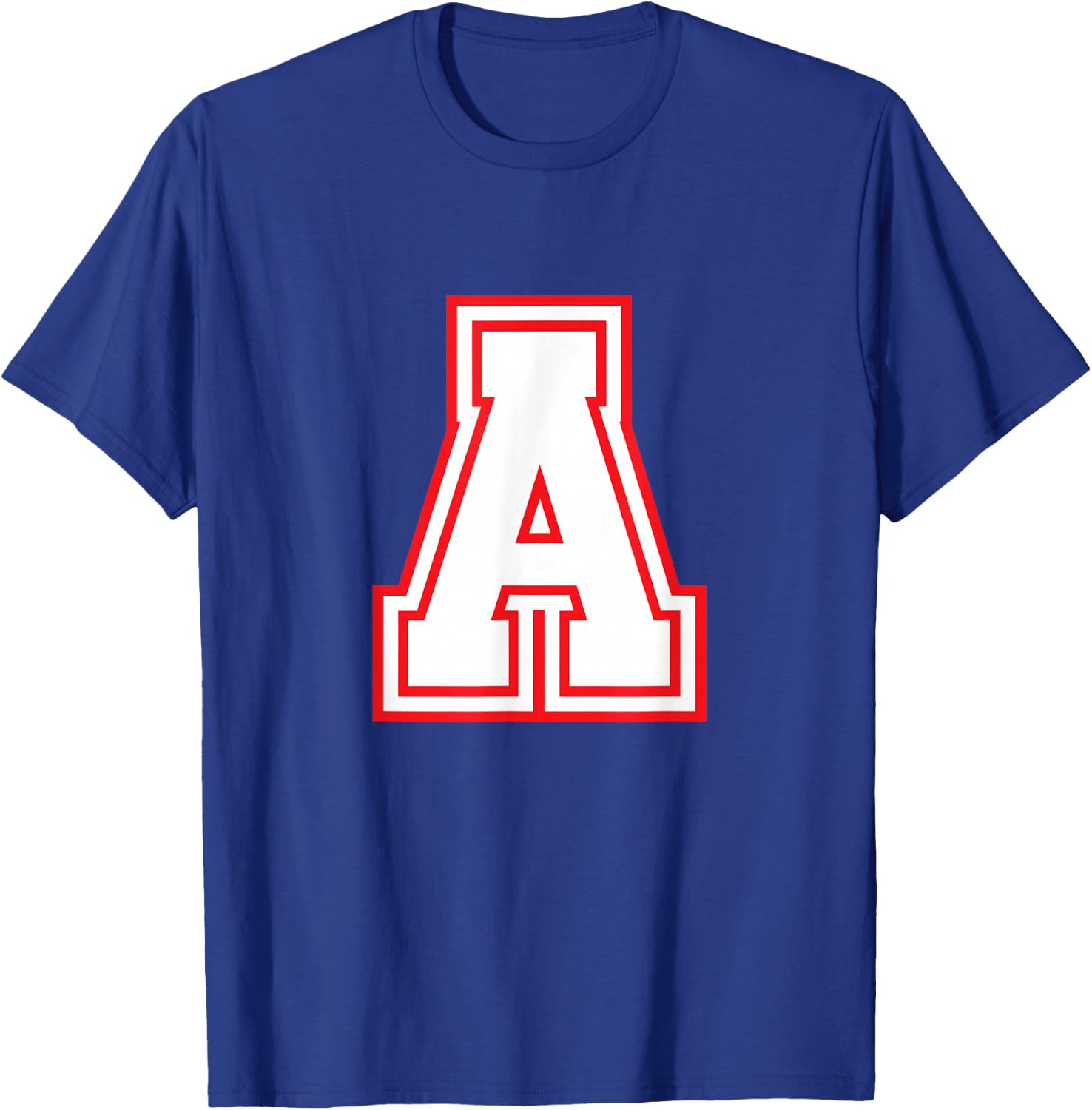 Letter A Red Monogram Initial T-Shirt - T-Shirt | Royal