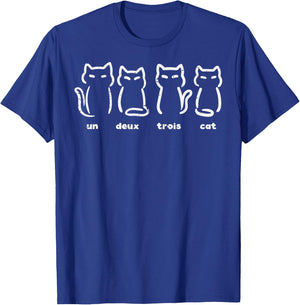 Un Deux Trois Cat Funny French Pun Women Girls Kids Toddler T-Shirt - T-Shirt | Royal