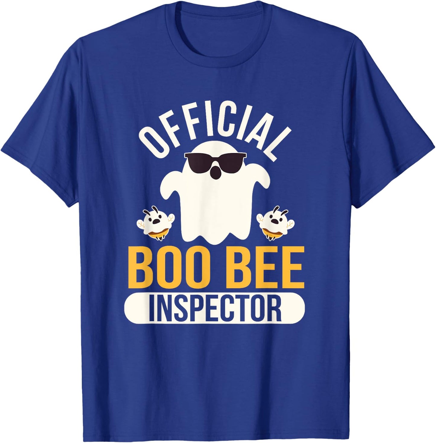 Official Boo Bee Inspector Halloween Humor Funny Ghost T-Shirt - T-Shirt | Royal