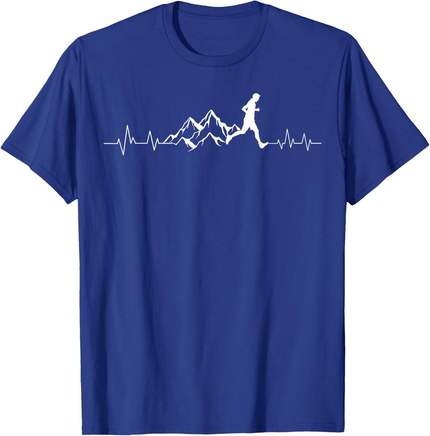 Trail Running Heartbeat Ultra Runner Mountain Sport Activity T-Shirt - T-Shirt | Royal