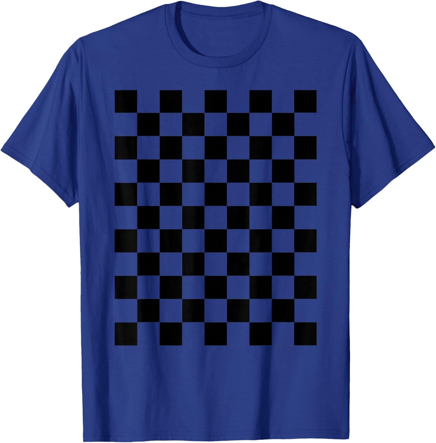 Classic Black Checkered Pattern Checkerboard T-Shirt - T-Shirt | Royal