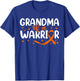 Orange Ribbon Leukemia Grandkids Shirt, Grandma Of A Warrior T-Shirt - T-Shirt | Royal