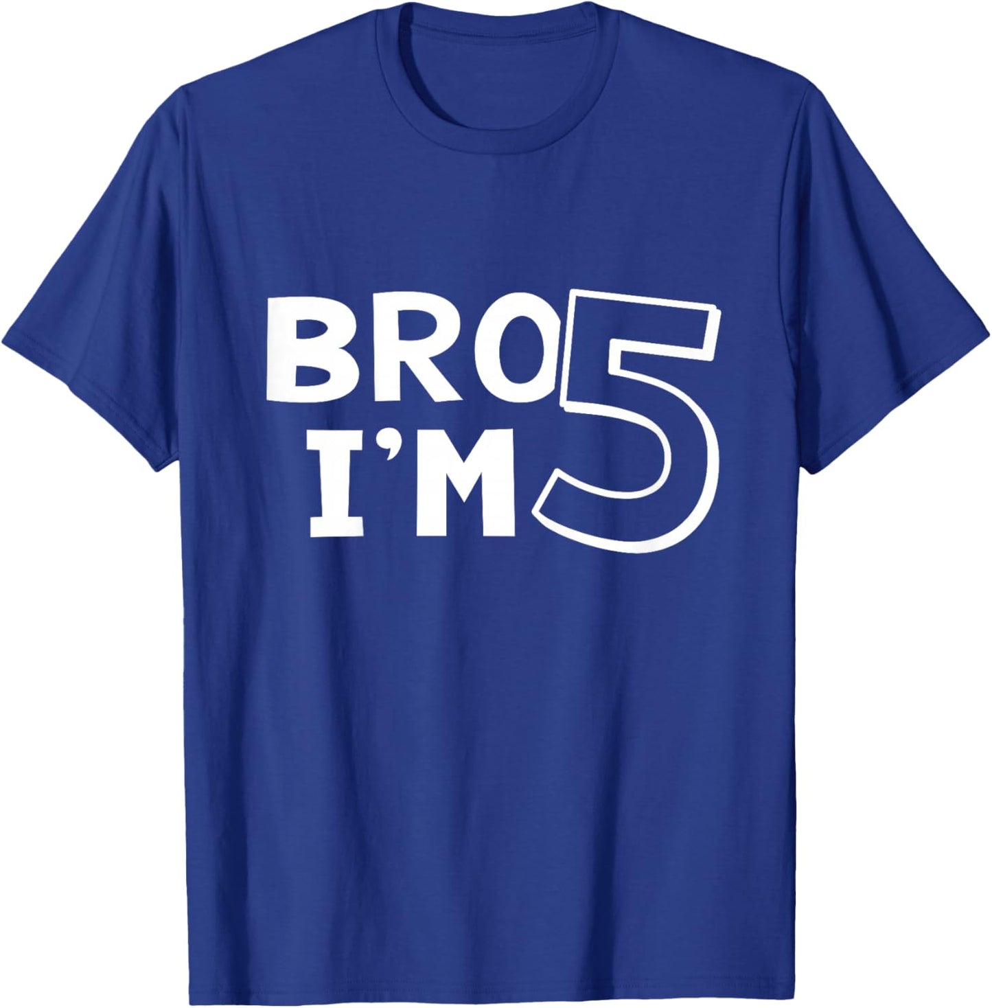 5th Birthday Boy Bro I’m 5 Year Old Five Fifth Party T-Shirt - T-Shirt | Royal