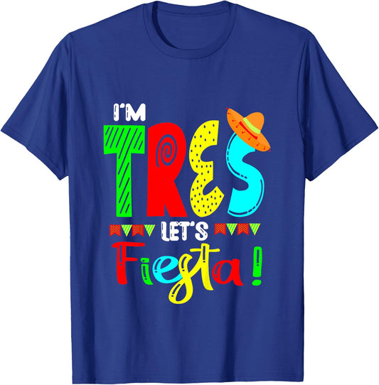 Kids I'm Tres Taco 3rd Birthday Gift Kids Boy Girl T-Shirt - T-Shirt | Royal