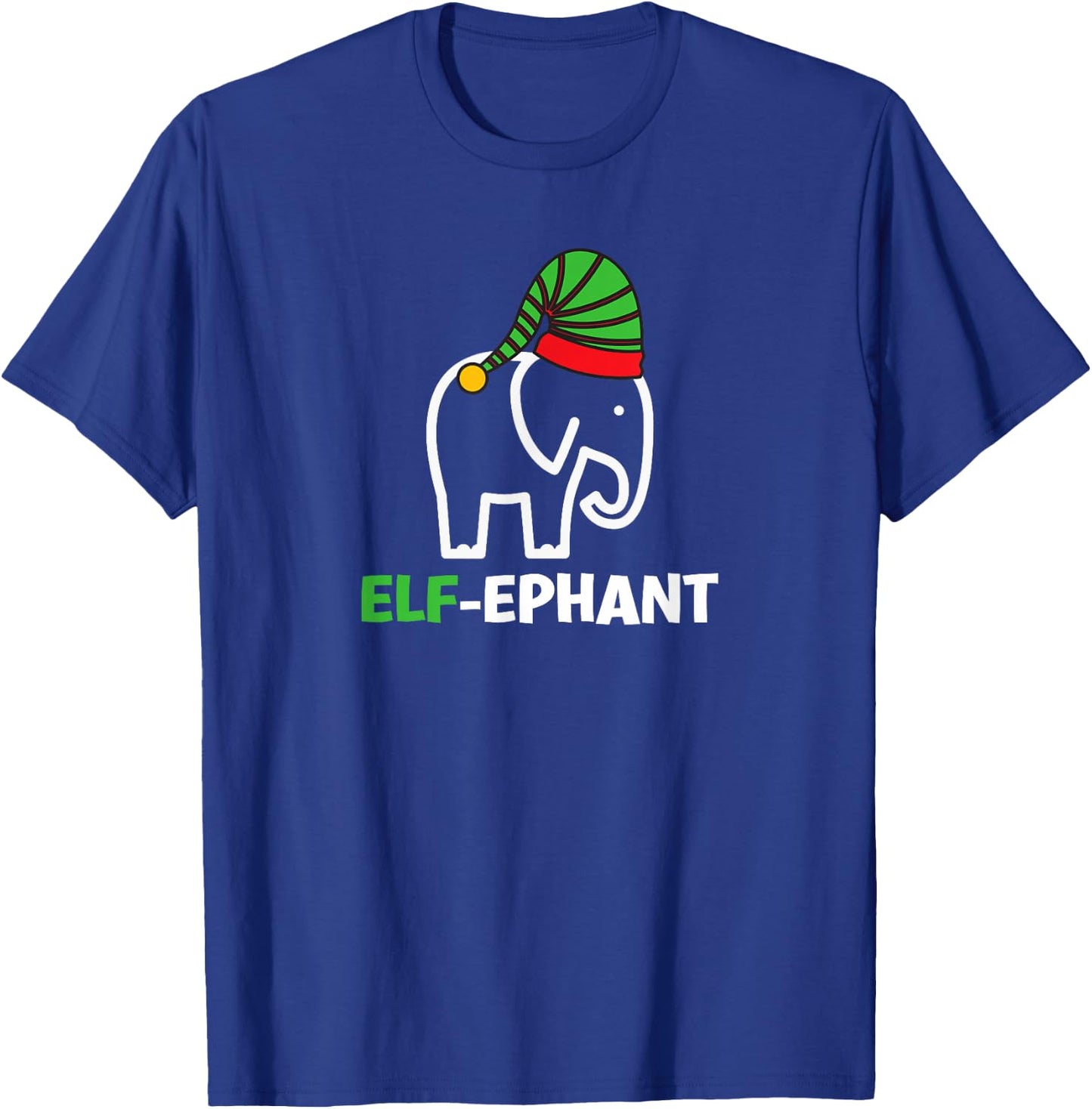 Elephants Christmas Funny Elf-Ephant Elf Elephant Xmas T-Shirt - T-Shirt | Royal