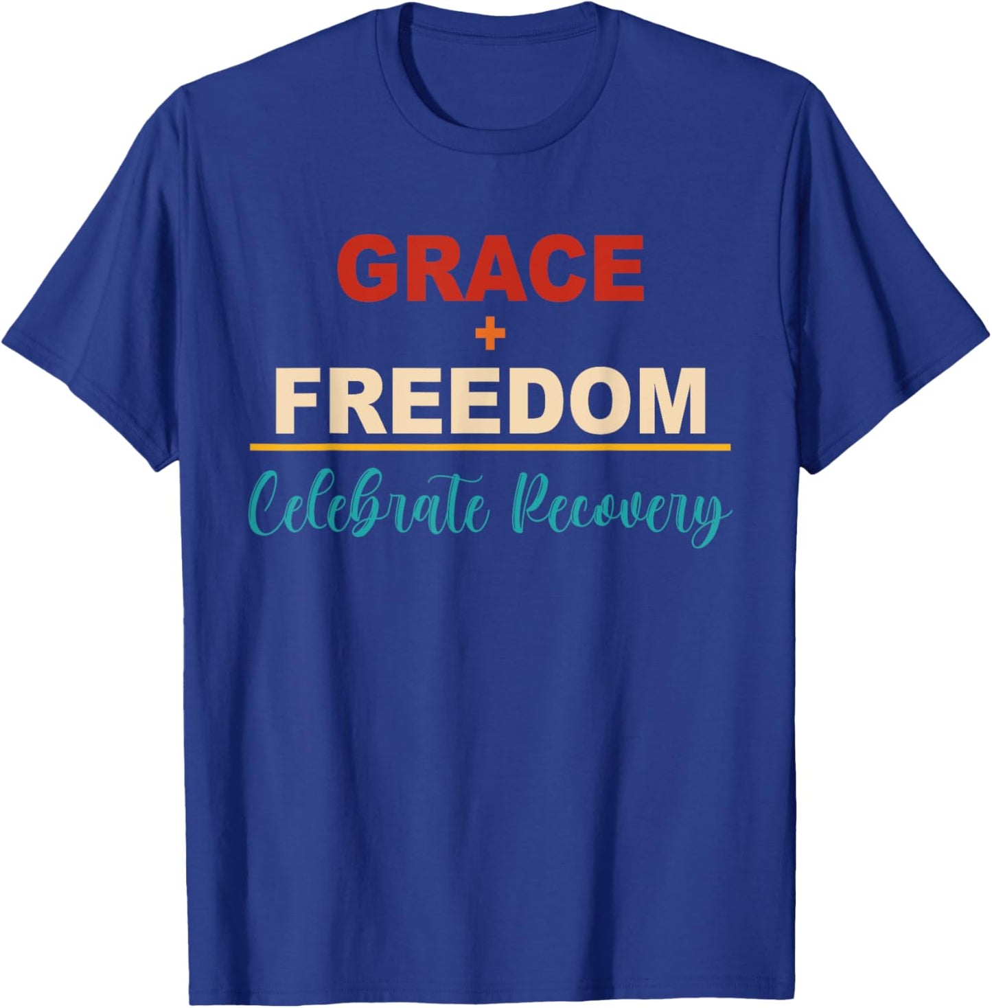 Grace+Freedom Celebrate Recovery Peace Love Apparel T-Shirt - T-Shirt | Royal