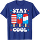 Stay Cool Funny July 4th Popsicle Red White Blue Boys Girls T-Shirt - T-Shirt | Royal