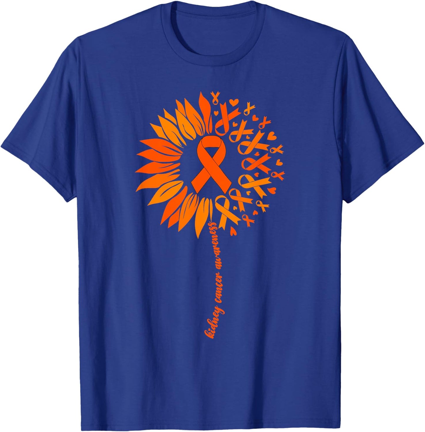 Kidney Cancer Awareness Men Ribbon Kidney Cancer T-Shirt - T-Shirt | Royal