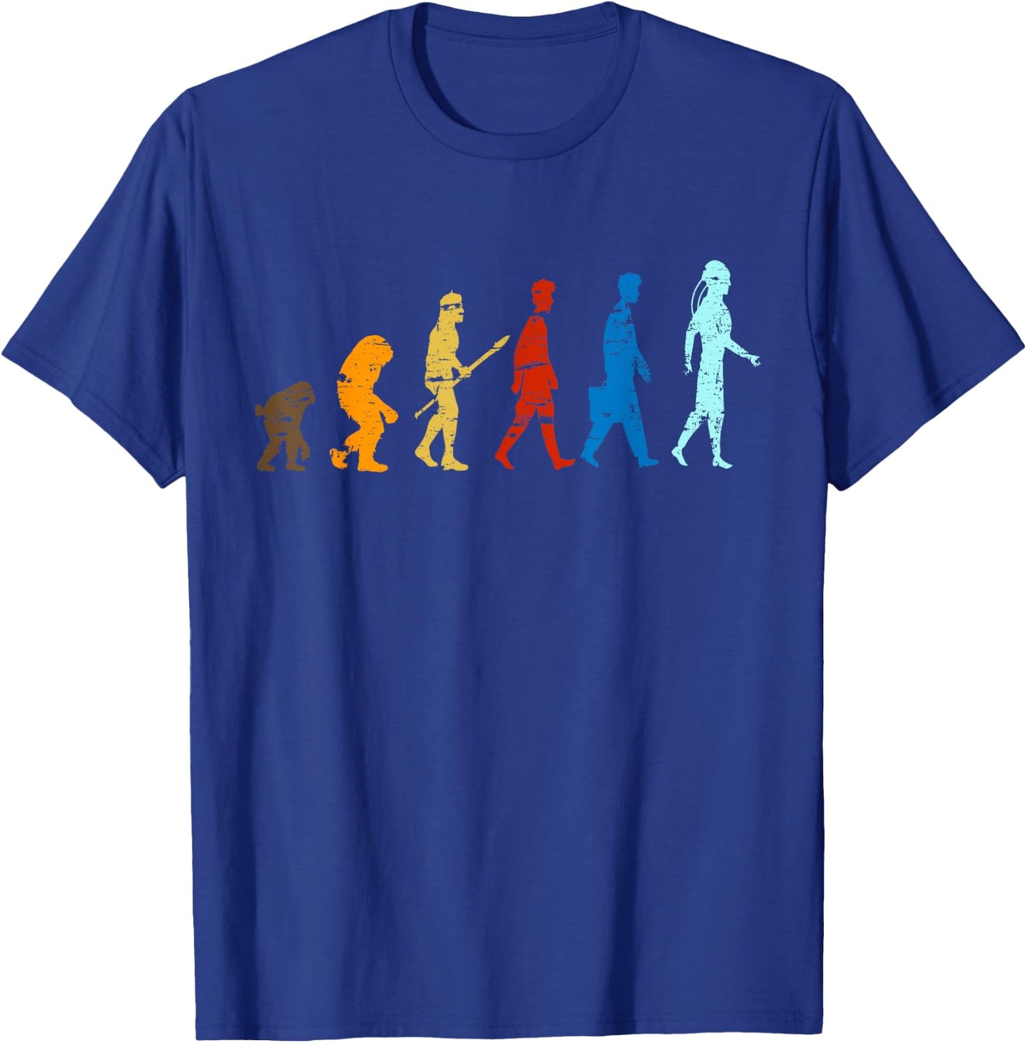 Funny Evolution Human From Ape to Robot A.I T-Shirt - T-Shirt | Royal