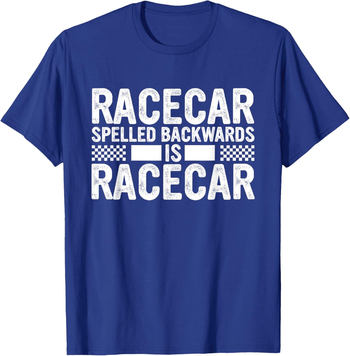 Racecar Spelled Backwards Mechanic Funny Car Racing Saying T-Shirt - T-Shirt | Royal