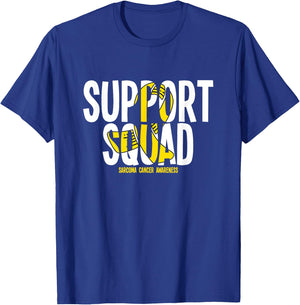 Support Squad Sarcoma Cancer Awareness T-Shirt - T-Shirt | Royal