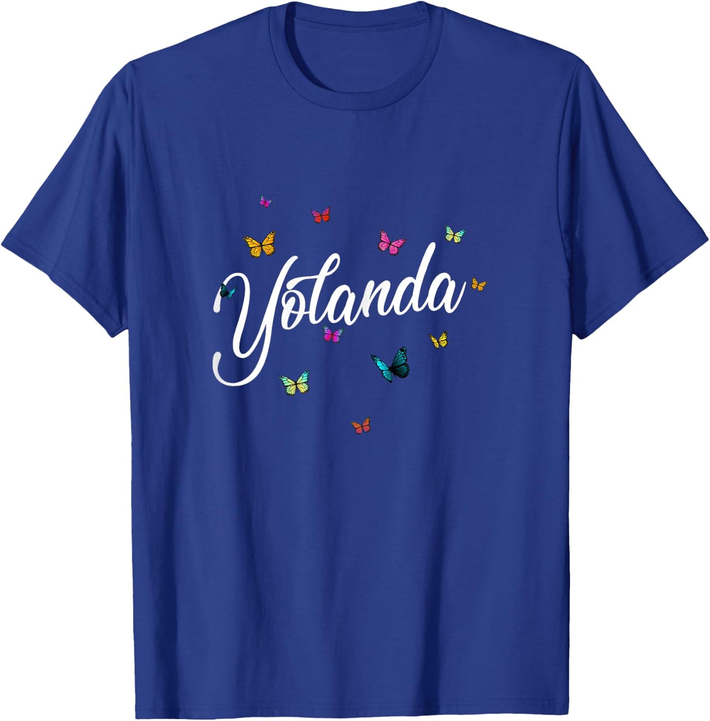 YOLANDA - Adorable girl name with colorful Butterlies T-Shirt - T-Shirt | Royal