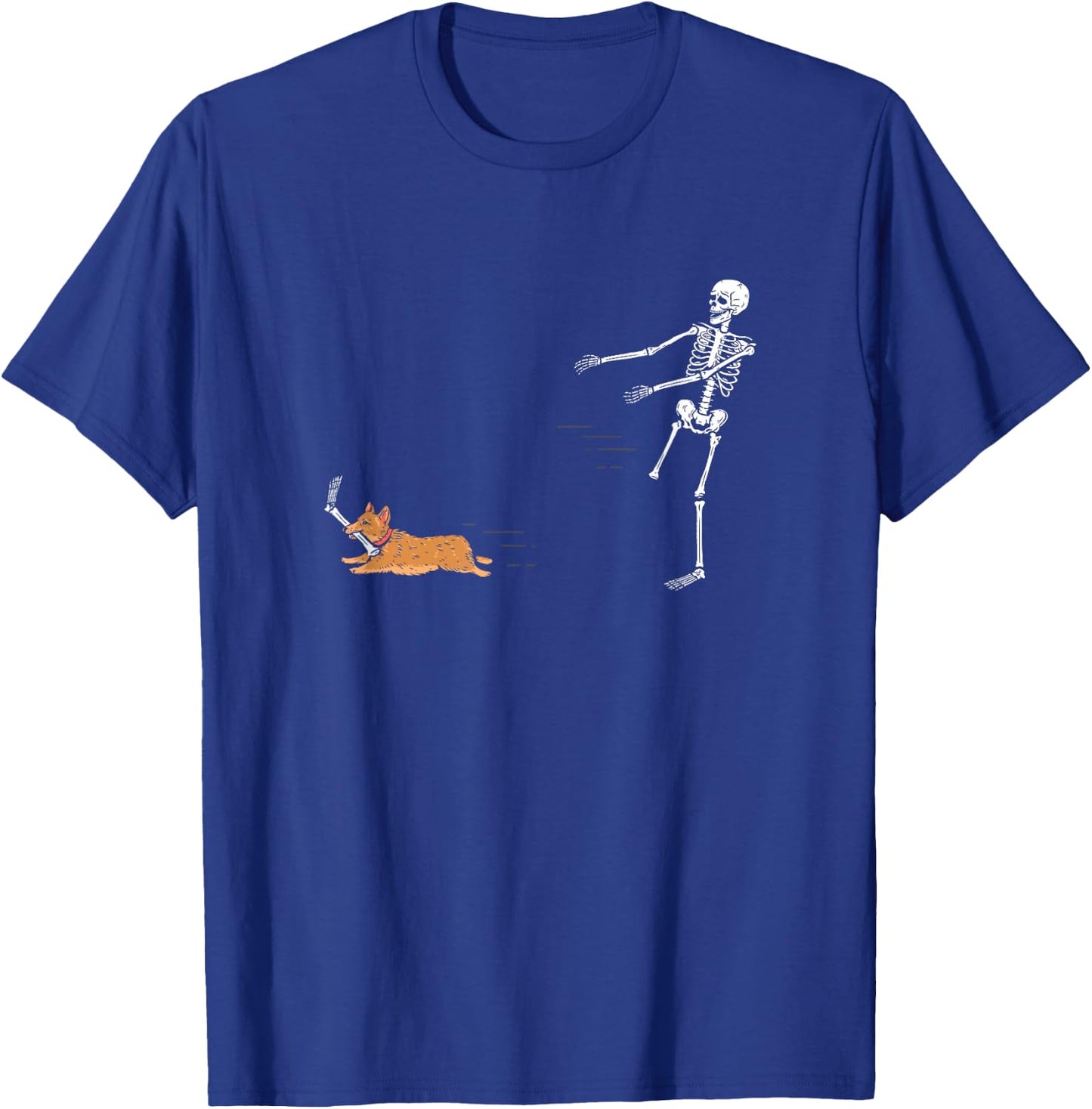 Cute Corgi Dog | Funny Skeleton Halloween T-Shirt - T-Shirt | Royal
