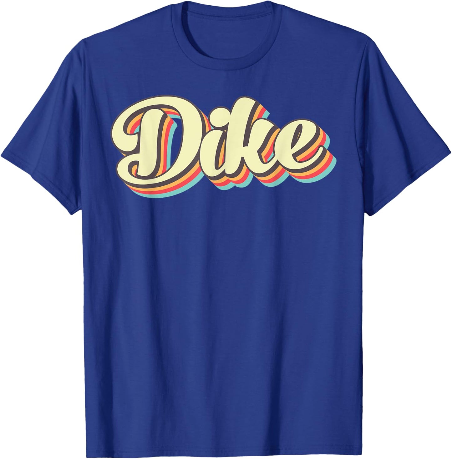 Dike Retro Art Baseball Font Vintage T-Shirt - T-Shirt | Royal