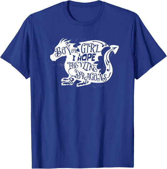 Gender Reveal Dragon Theme Party Boy or Girl T-Shirt - T-Shirt | Royal