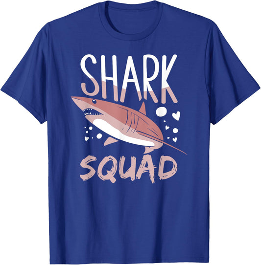 Shark Squad Cute Sharks Lover Fan T-Shirt - T-Shirt | Royal