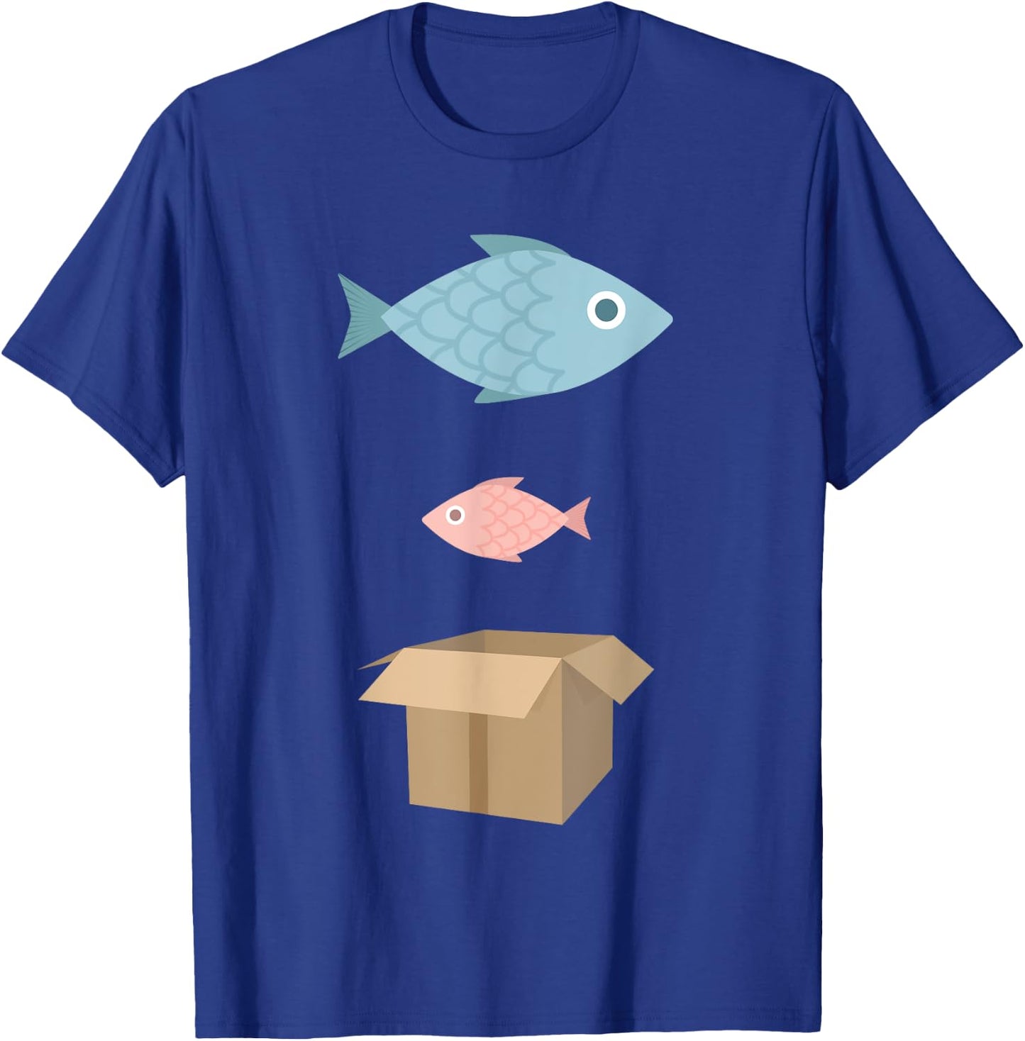 Big fish, little fish, cardboard box T-Shirt - T-Shirt | Royal