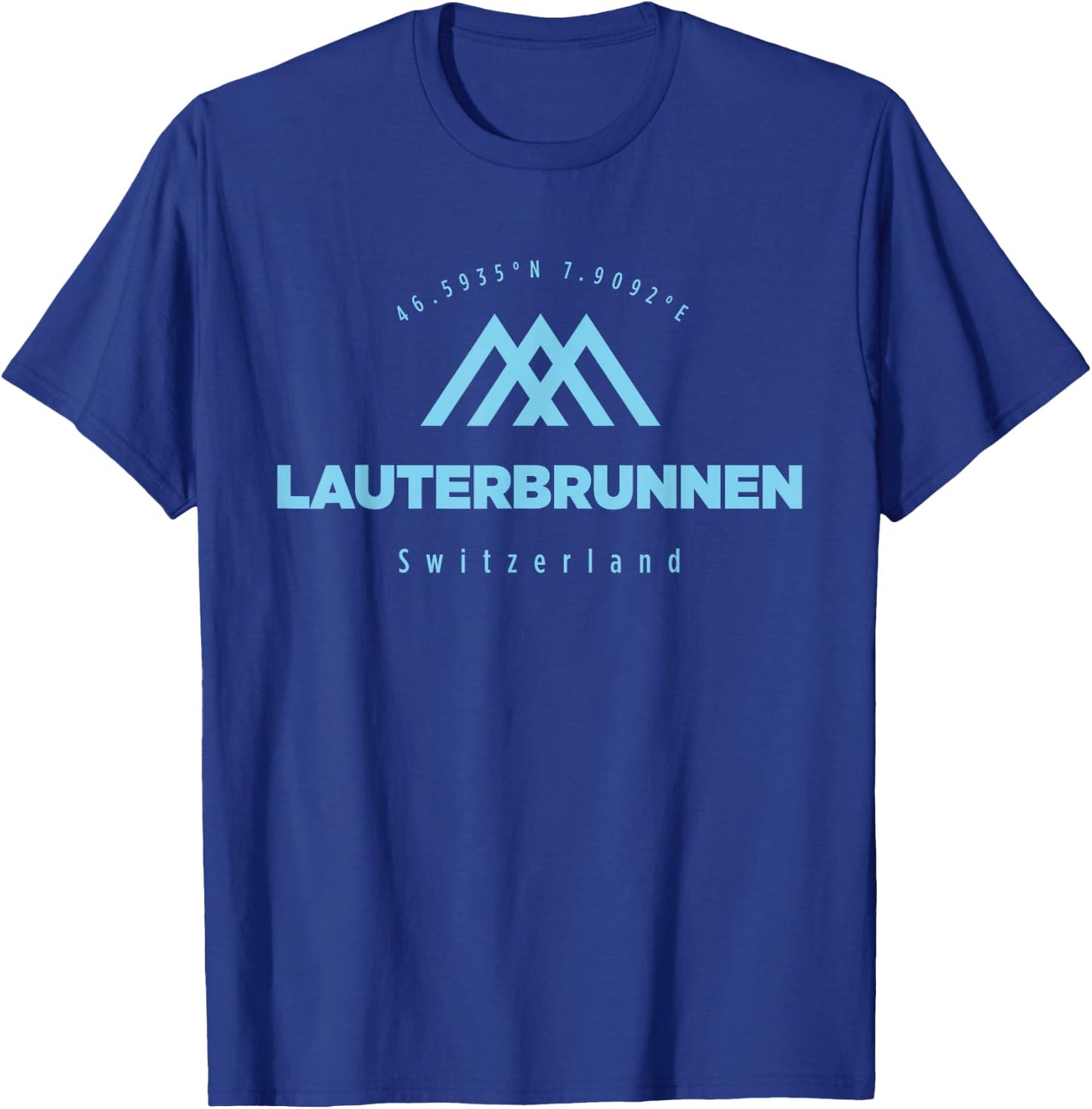 Lauterbrunnen Mountain Holiday Skiing Switzerland T-Shirt - T-Shirt | Royal