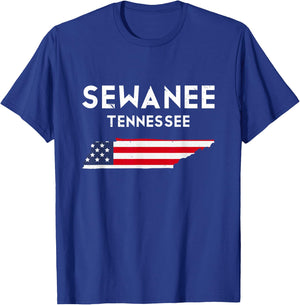 Sewanee Tennessee USA State America Travel Tennessean T-Shirt - T-Shirt | Royal