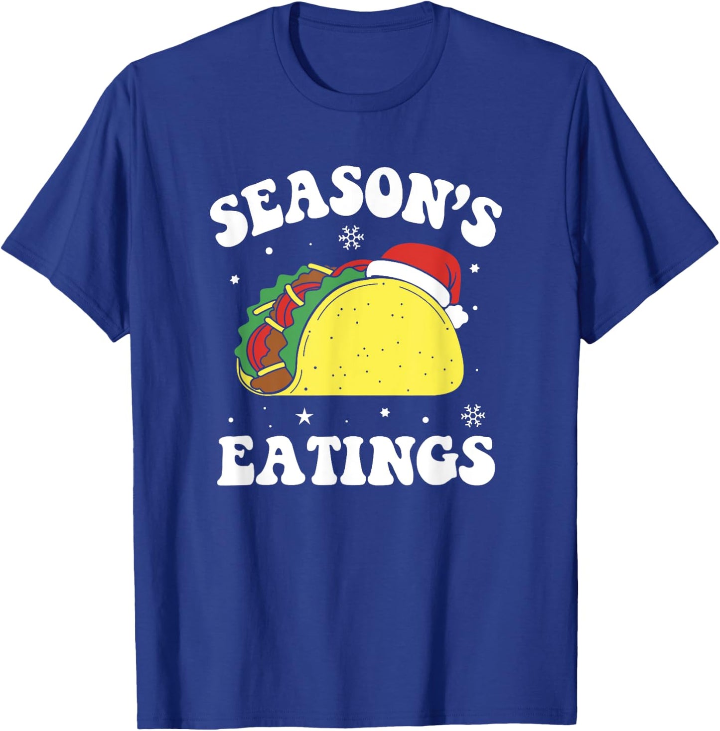 Season's Eatings Funny Christmas Taco Lover T-Shirt - T-Shirt | Royal