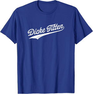 Malle Bulle Party Dickie Titen Black Modern Classic Letter Print Short Sleeve Adults Casual Golf T-Shirt - T-Shirt | Royal