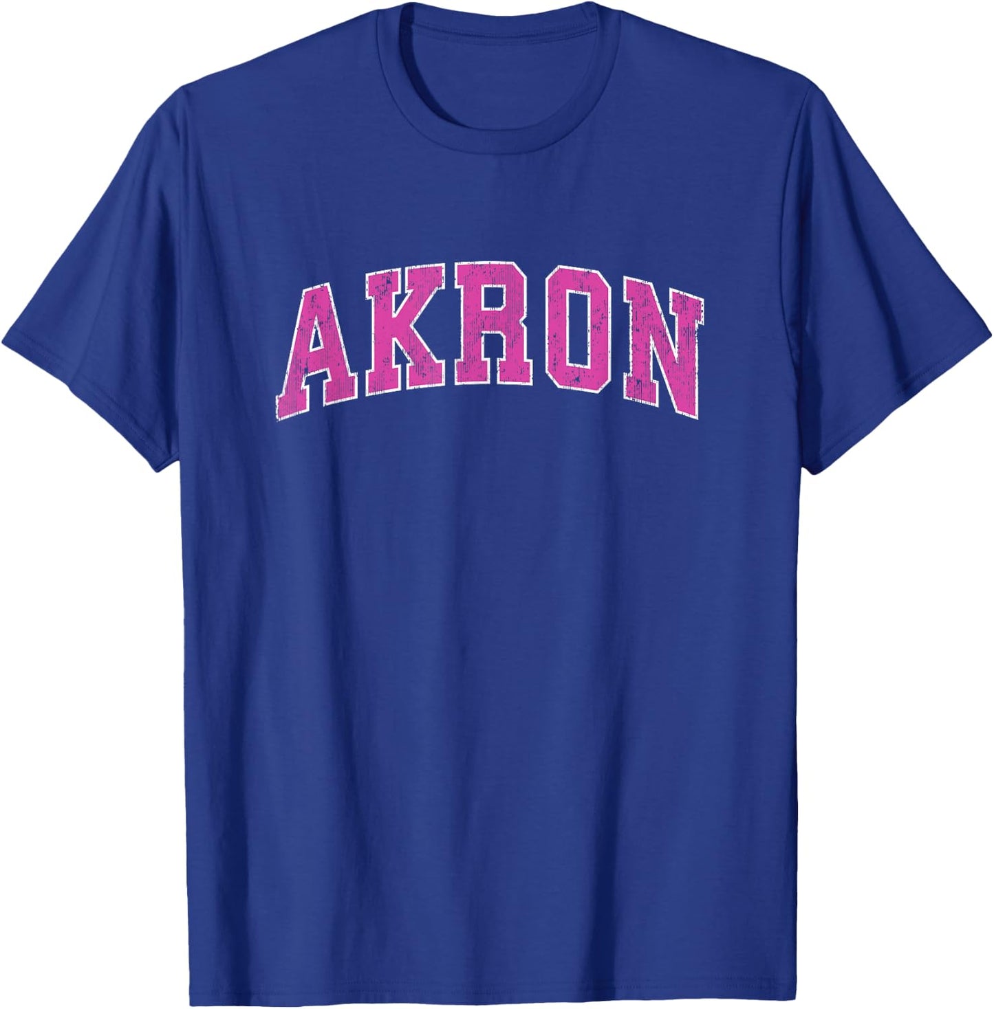 Akron Ohio OH Vintage Sports Design Pink Design T-Shirt - T-Shirt | Royal