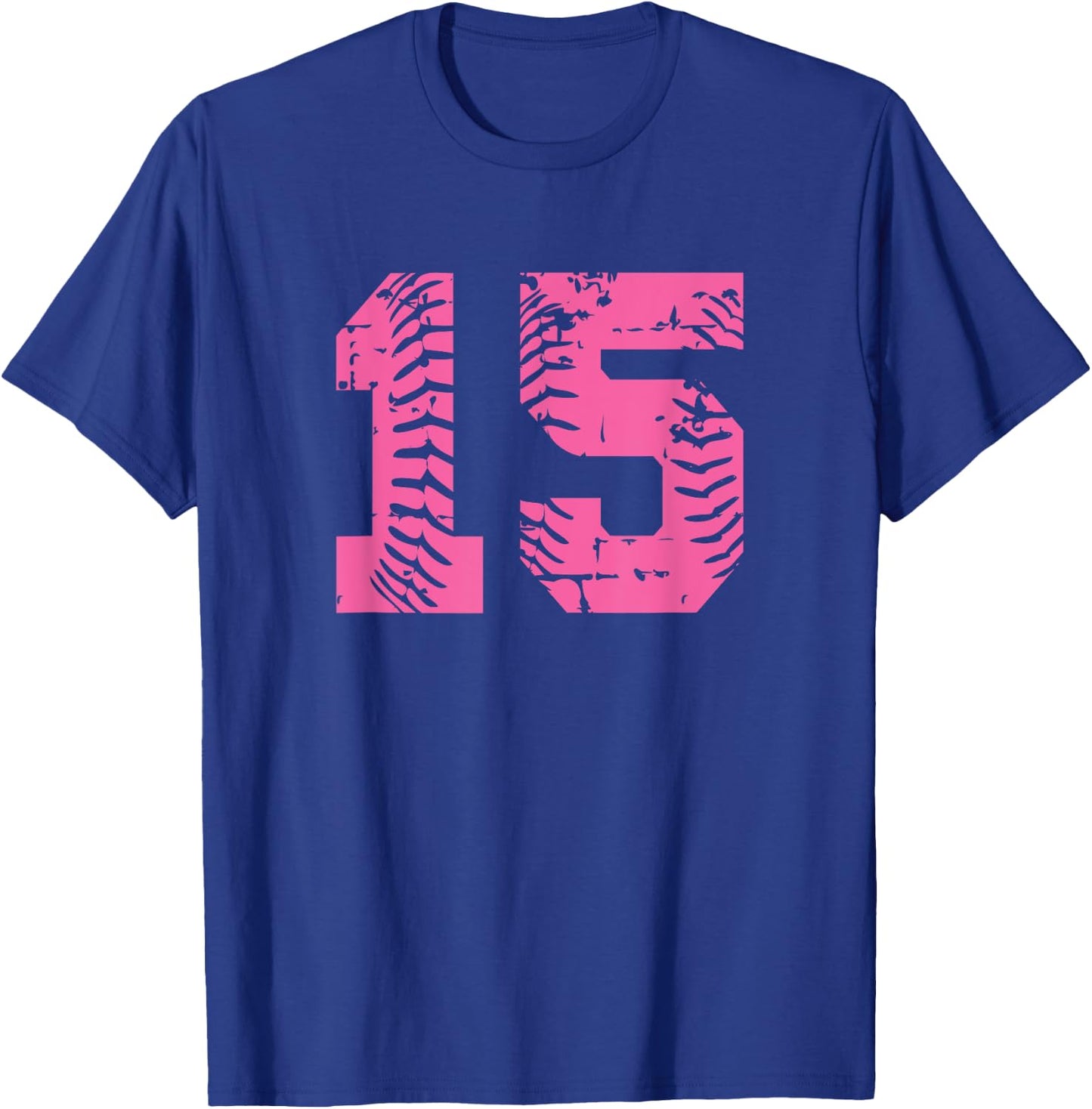 Baseball Softball Pink Number #15 T-Shirt - T-Shirt | Royal