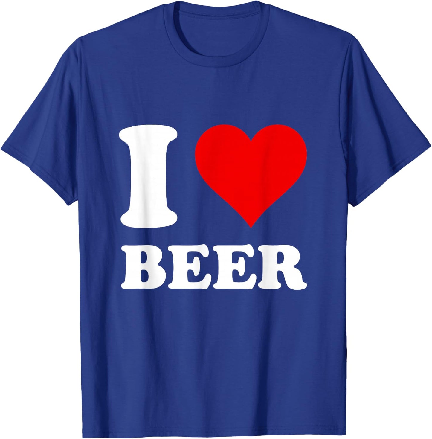 Red Heart I Love Beer T-Shirt - T-Shirt | Royal