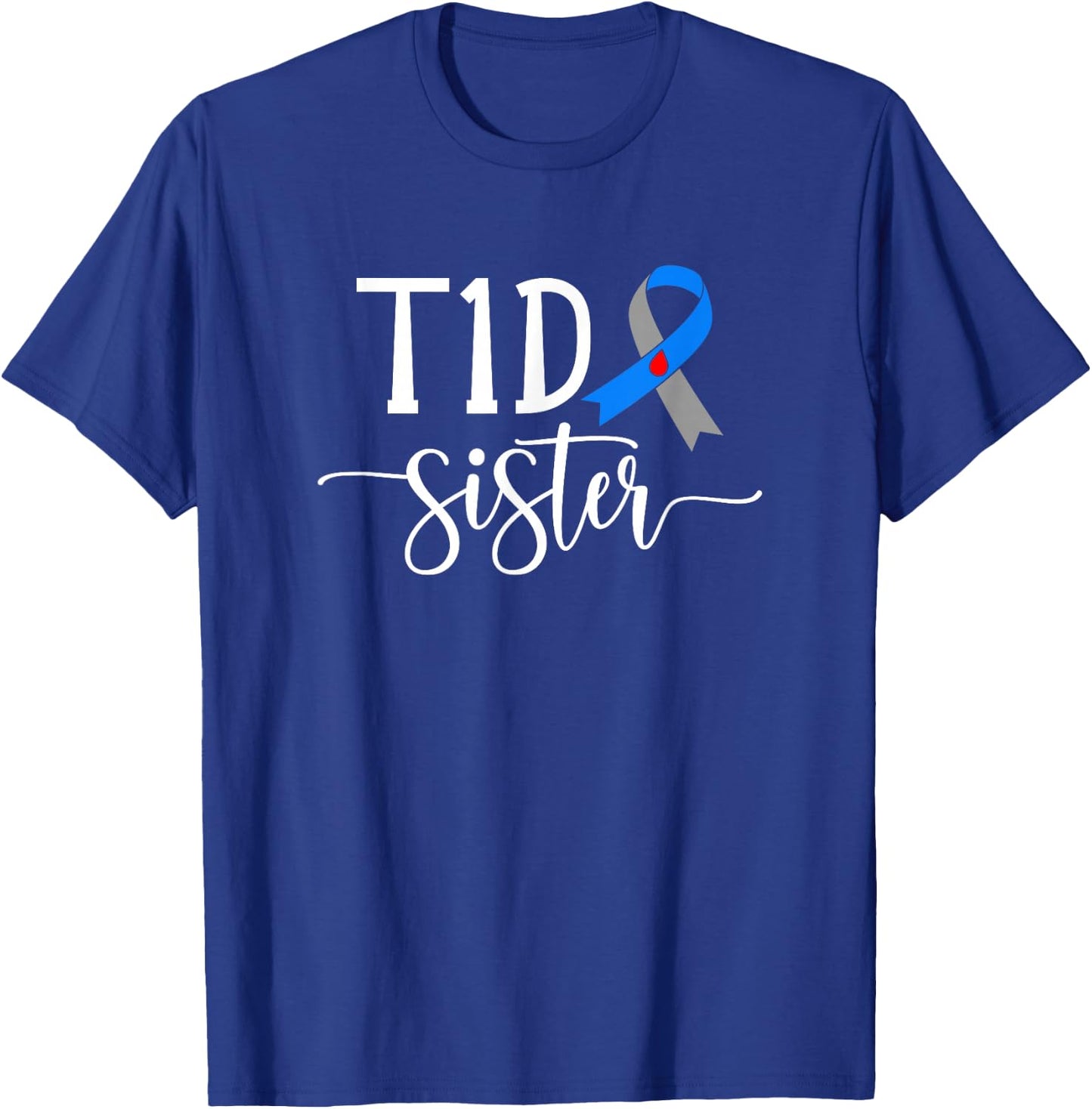 Boho T1D Diabetes Warrior Sister Type 1 Diabetes Awareness T-Shirt - T-Shirt | Royal
