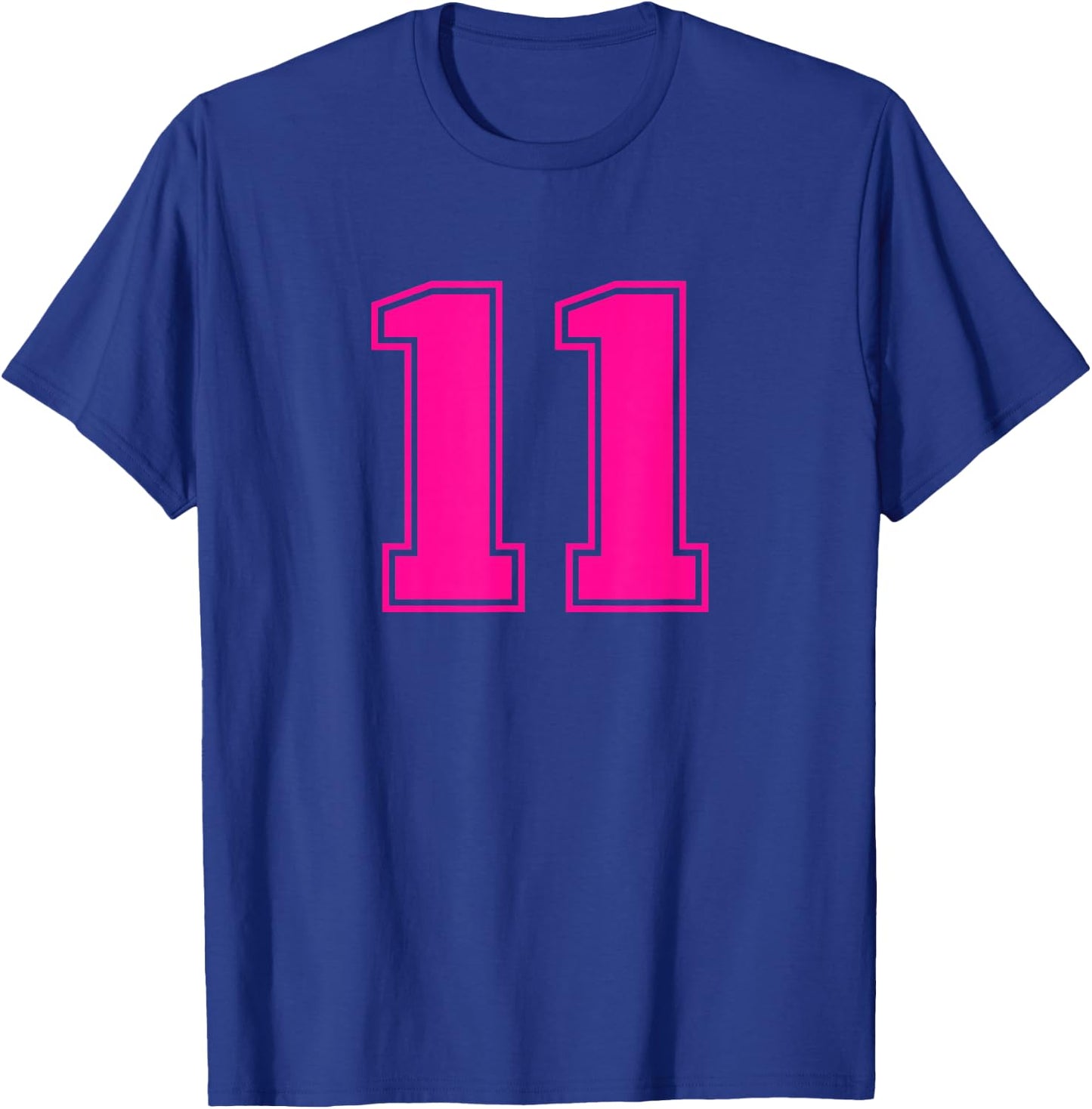 Pink Sports Team Number #11 T-Shirt - T-Shirt | Royal