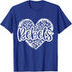 Leopard Cheetah Heart REBELS School Spirit Top Distressed T-Shirt - T-Shirt | Royal