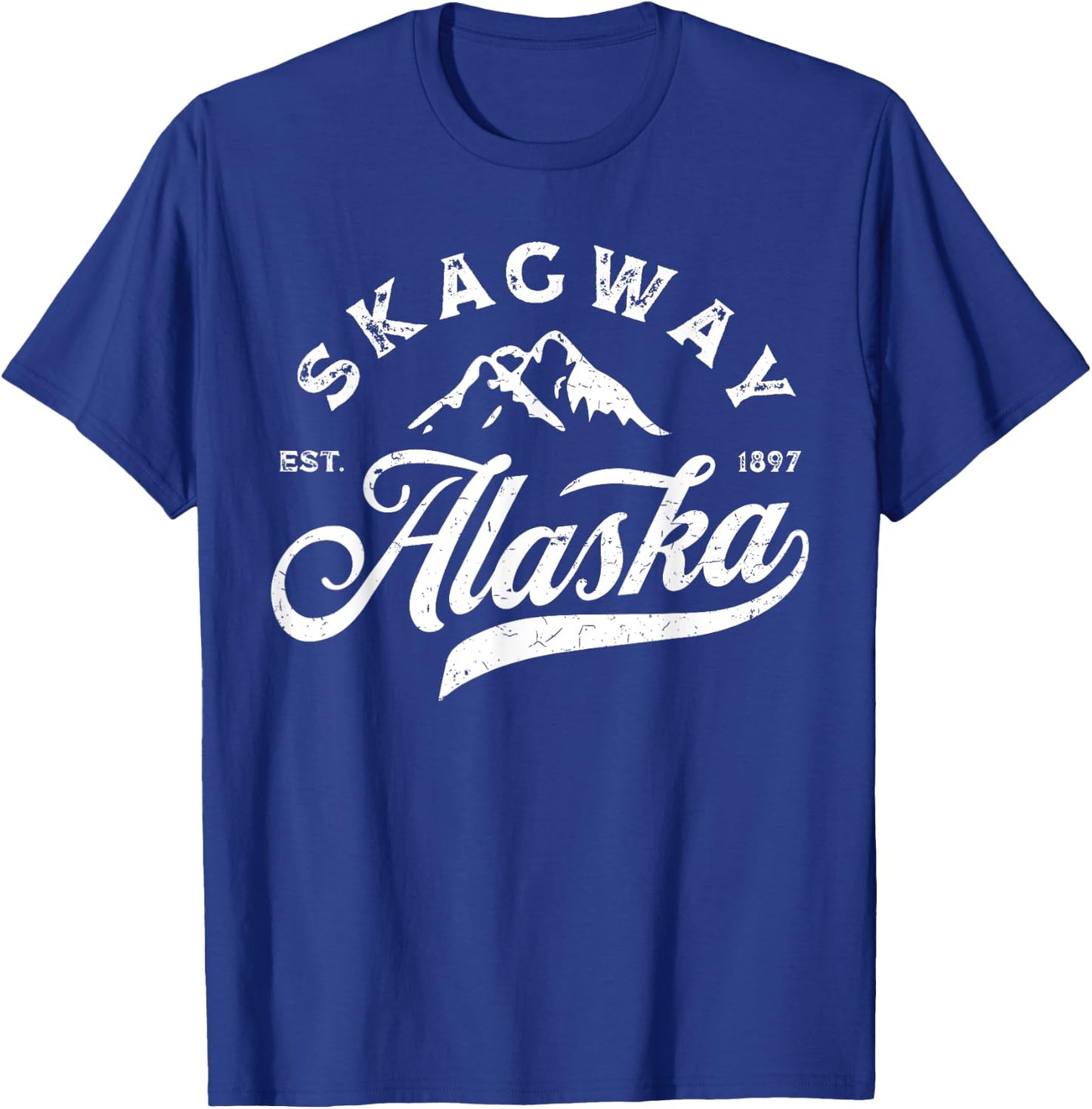 Skagway Alaska AK Vintage Mountains Vacation Souvenir T-Shirt - T-Shirt | Royal