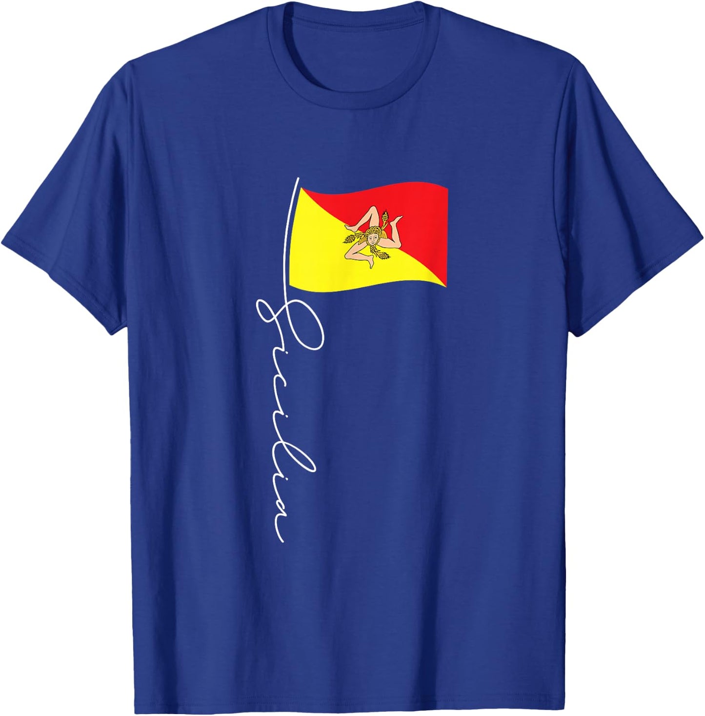 Sicily Signature Flag Pole - Elegant Patriotic Sicilian Flag T-Shirt - T-Shirt | Royal