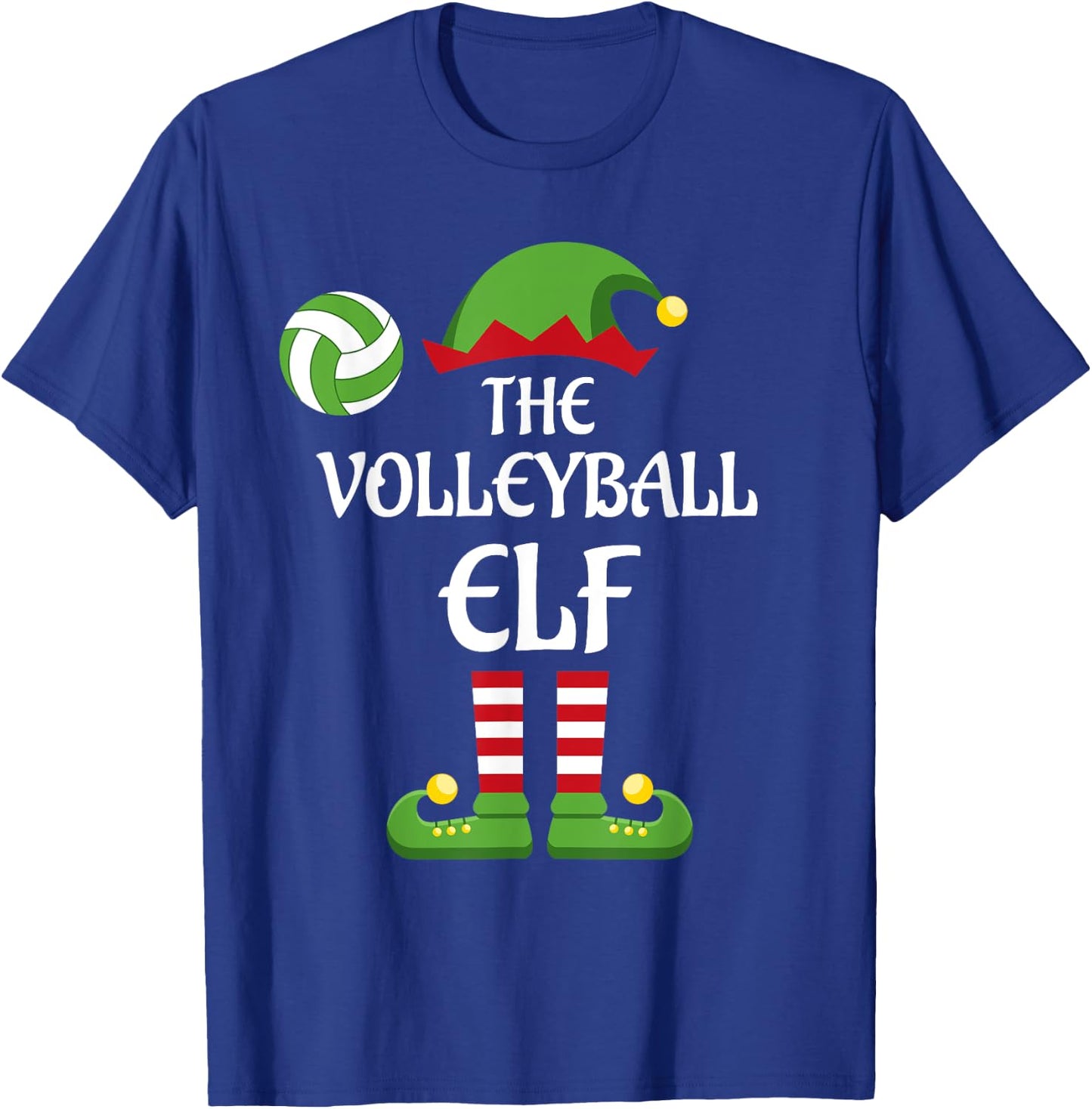 Volleyball Elf Family Matching Group Christmas Sporty T-Shirt - T-Shirt | Royal