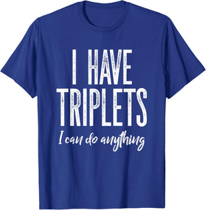 Triplet Mom Shirt Triplets Dad Cubed 3 Kids Can Do Anything T-Shirt - T-Shirt | Royal