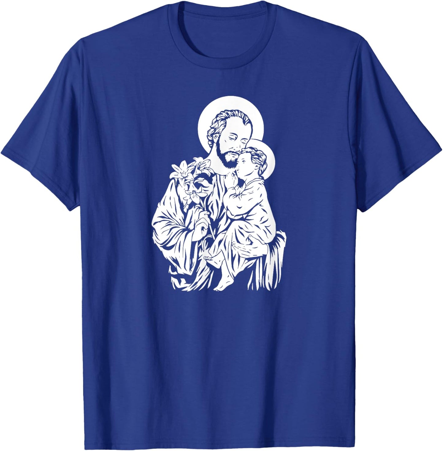 Saint Joseph Catholic Church Street, Joseph With Infant T-Shirt - T-Shirt | Royal