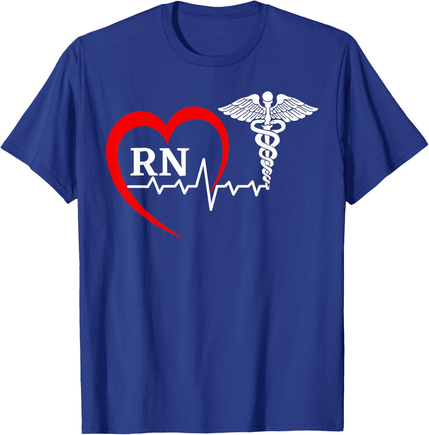 Nurses Day Caduceus Nurse Week 2023 Heartbeat Medical RN T-Shirt - T-Shirt | Royal