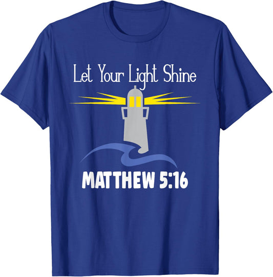 Christianity Jesus Lighthouse-let your light shine T-Shirt - T-Shirt | Royal