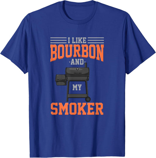 I Like Bourbon and my Smoker T-Shirt - T-Shirt | Royal