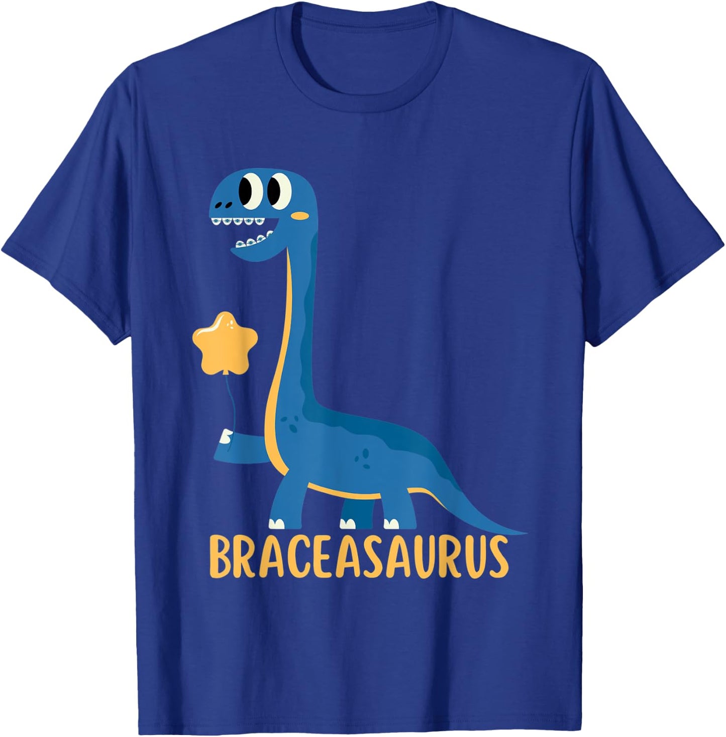Dinosaur Funny Braces BRACEASAURUS Orthodontist T-Shirt - T-Shirt | Royal