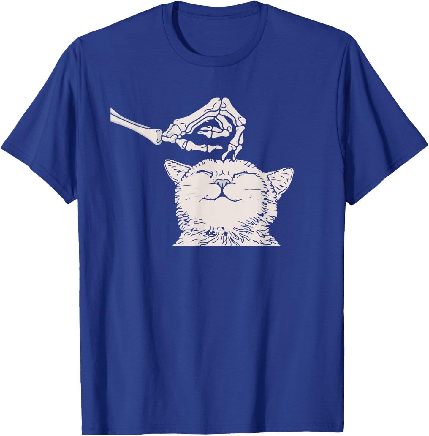 Cat Skeleton Hand Lazy Halloween Costume Cool Bones Kitten T-Shirt - T-Shirt | Royal
