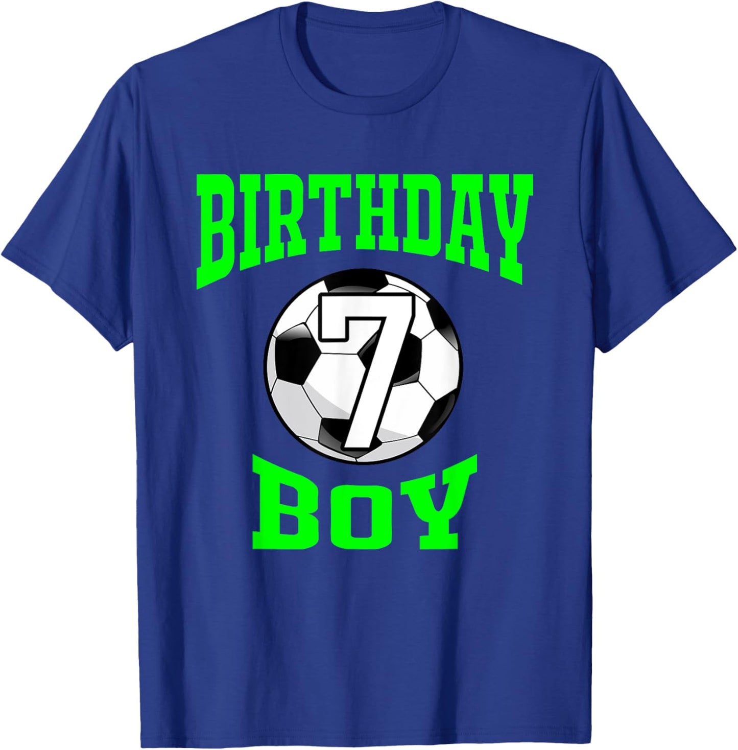 7th Birthday Boy Shirt - Soccer T- Shirt 7 years old kid T-Shirt - T-Shirt | Royal