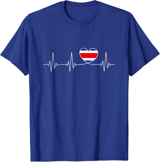 Costa Rica Love and Costa Rican Flag Heart Costa Rica T-Shirt - T-Shirt | Royal