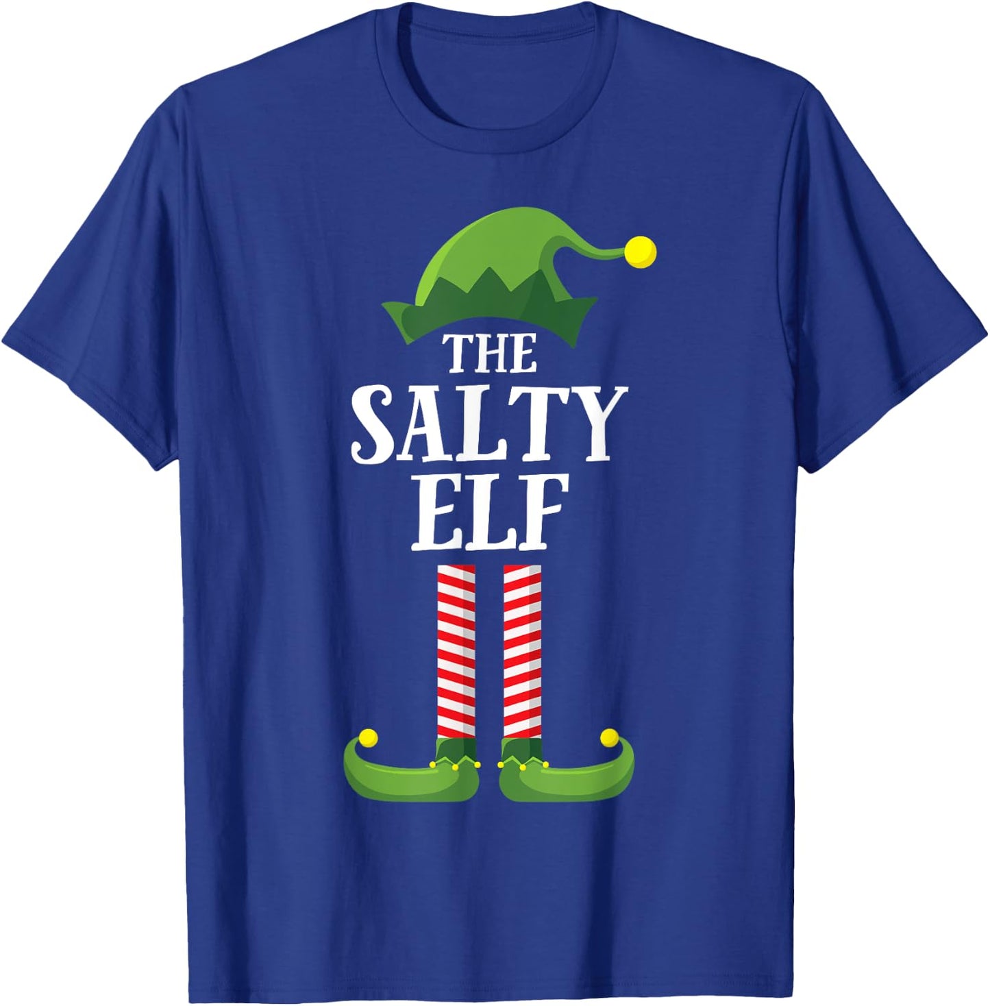 Salty Elf Matching Family Group Christmas Party Funny Elf T-Shirt - T-Shirt | Royal