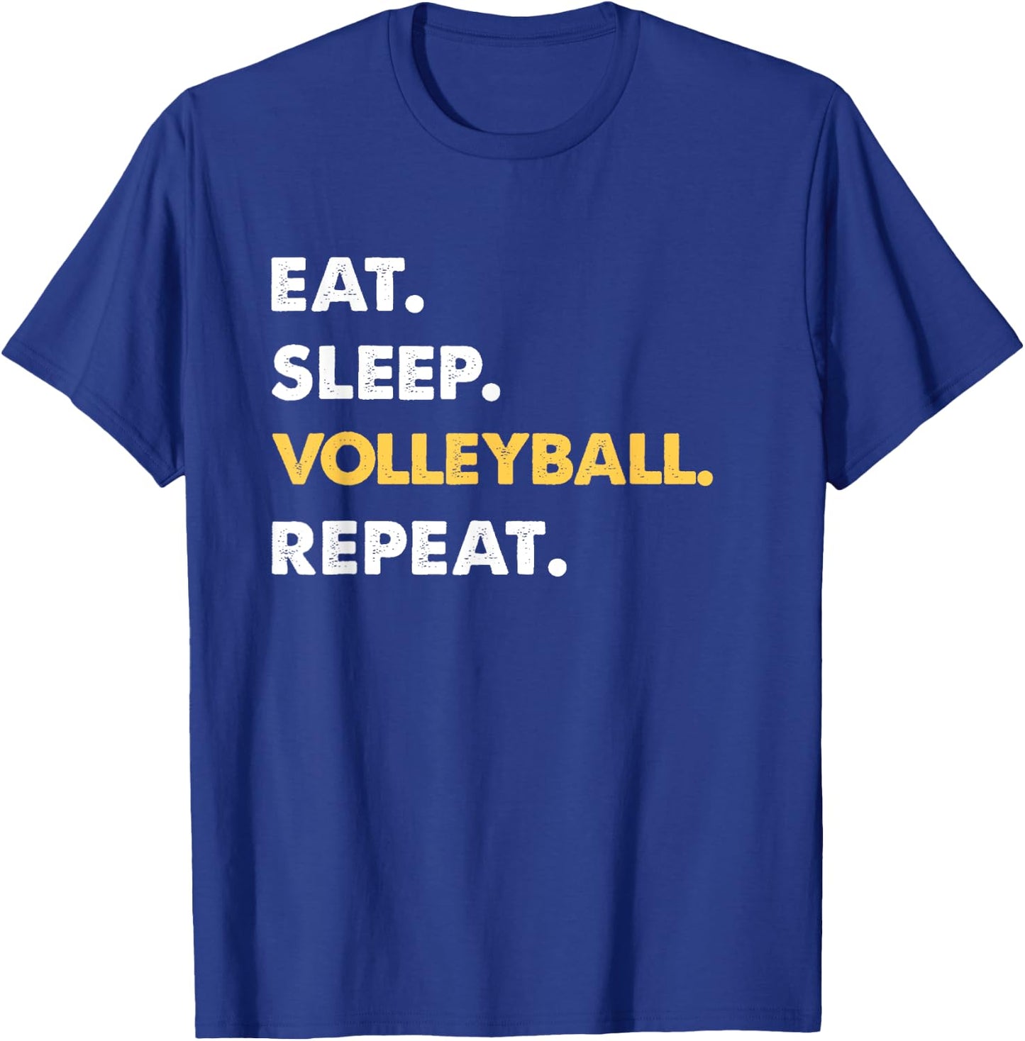 Funny Volleyball Apparel Eat Sleep Volleyball Repeat T-Shirt - T-Shirt | Royal