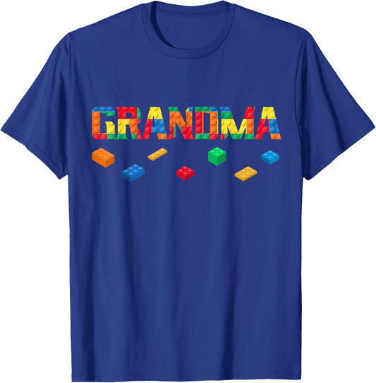 Master Builder Grandma Birthday Boy Building Bricks Blocks T-Shirt - T-Shirt | Royal