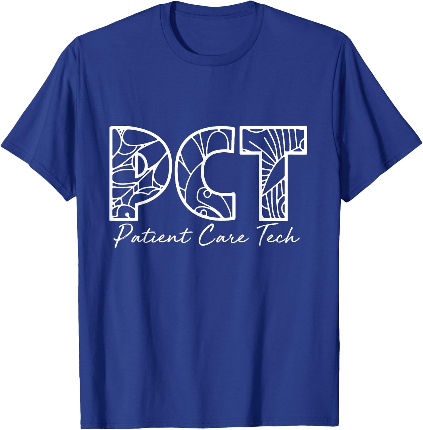 PCT Patient Care Tech Floral Style For Nurse Nurse Week T-Shirt - T-Shirt | Royal
