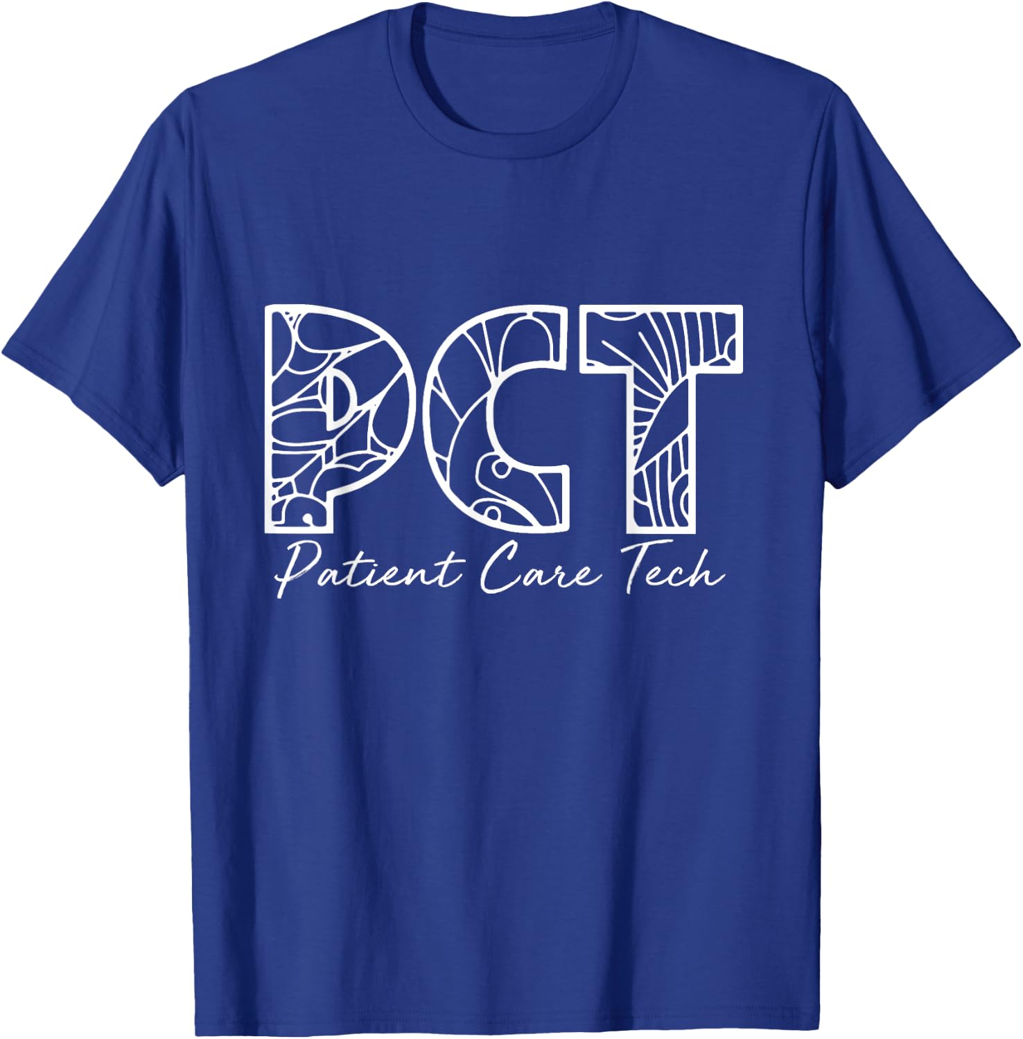 PCT Patient Care Tech Floral Style For Nurse Nurse Week T-Shirt - T-Shirt | Royal