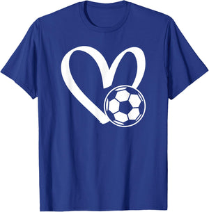 Soccer Ball Heart T-Shirt - T-Shirt | Royal